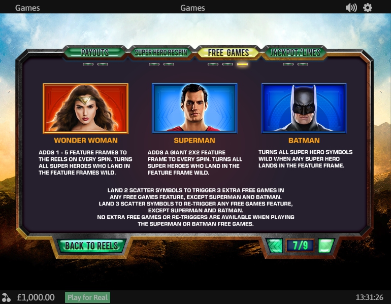 justice league slot machine detail image 2