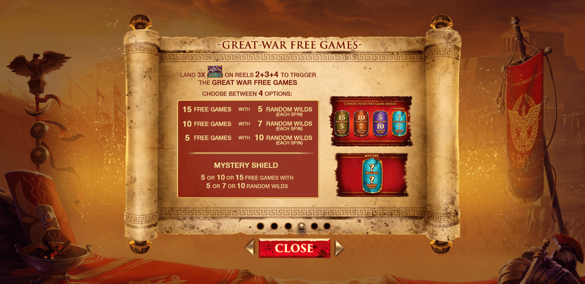 shields of rome slot machine detail image 3