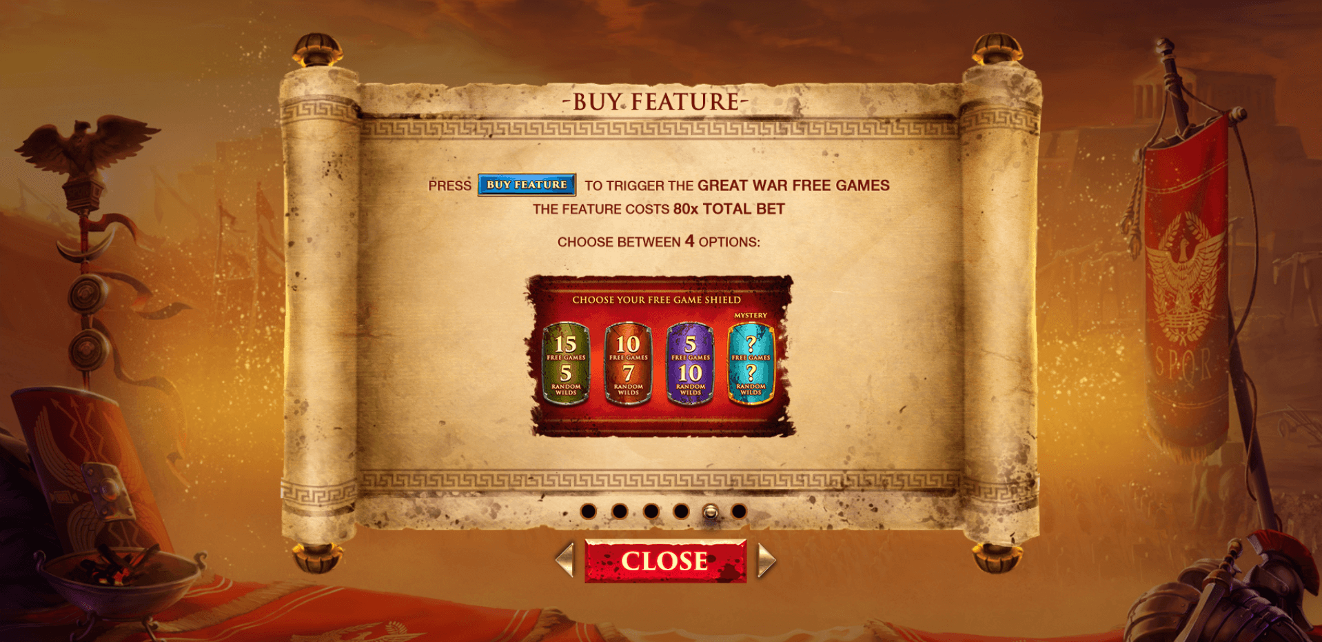 shields of rome slot machine detail image 4