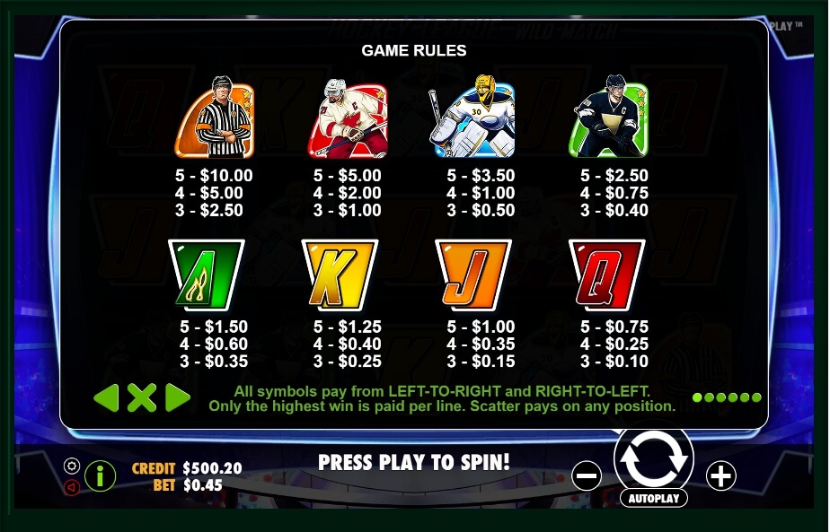 hockey league wild match slot machine detail image 5