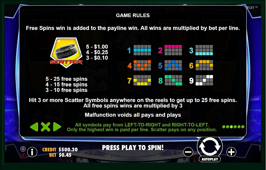 hockey league wild match slot machine detail image 3