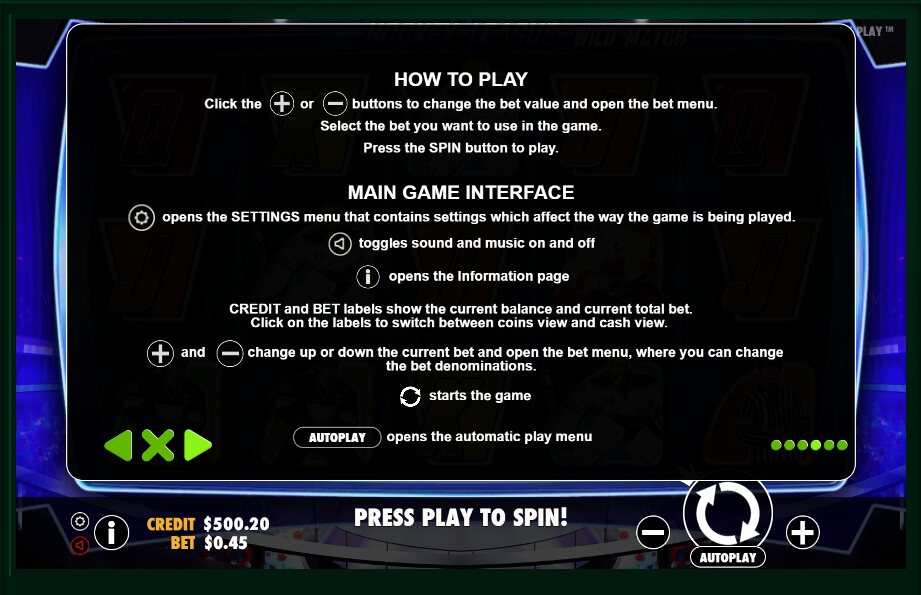 hockey league wild match slot machine detail image 2