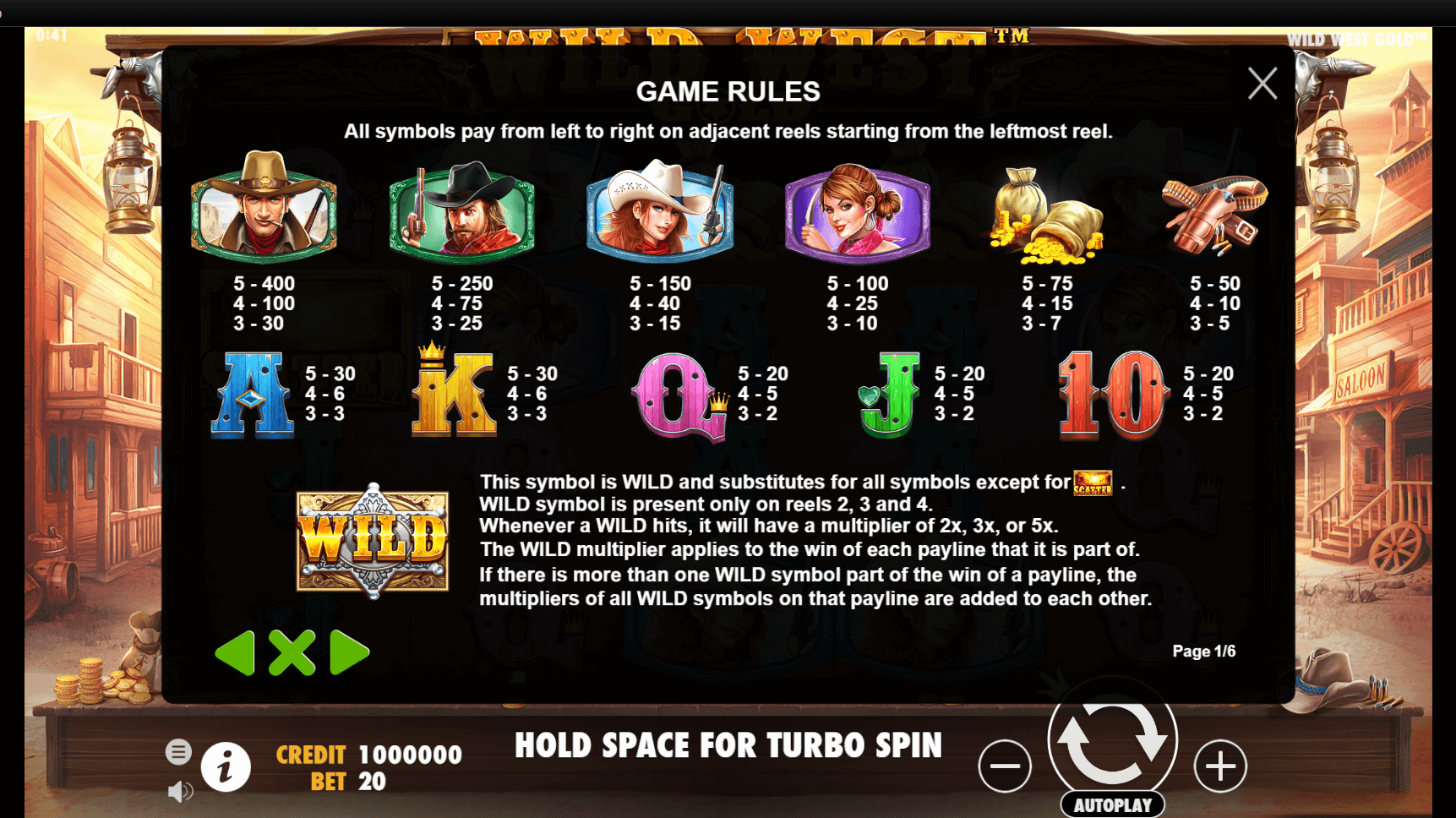 wild west gold slot machine detail image 2