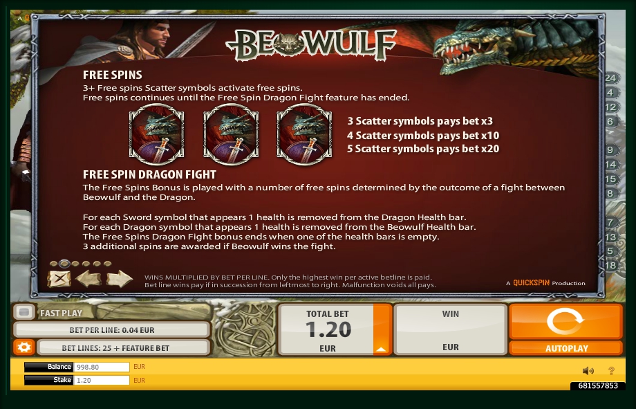 beowulf slot machine detail image 4