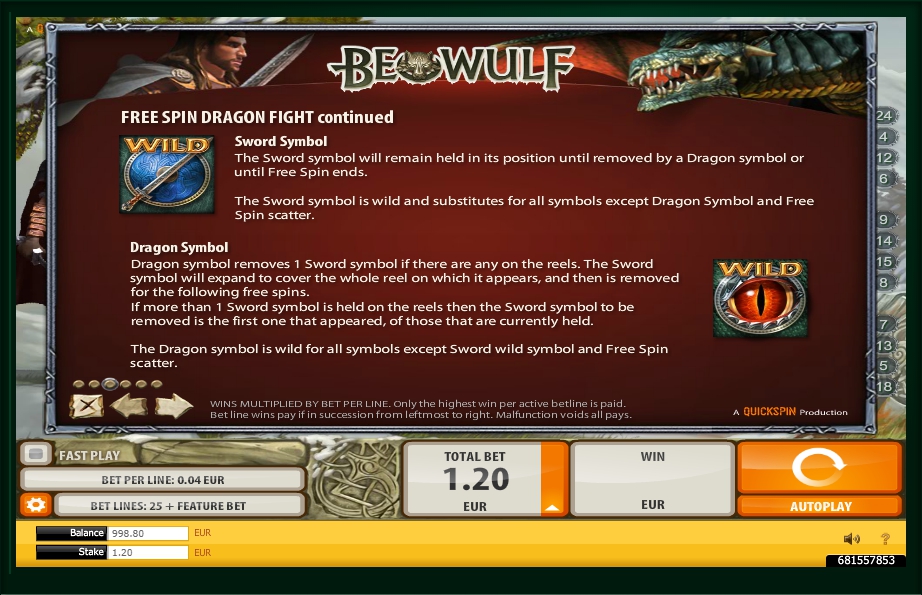 beowulf slot machine detail image 3