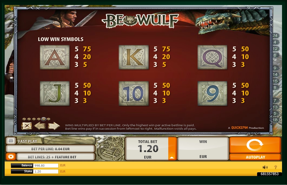 beowulf slot machine detail image 1