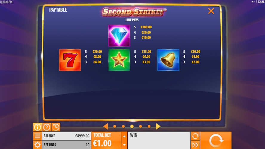 second strike! slot machine detail image 2