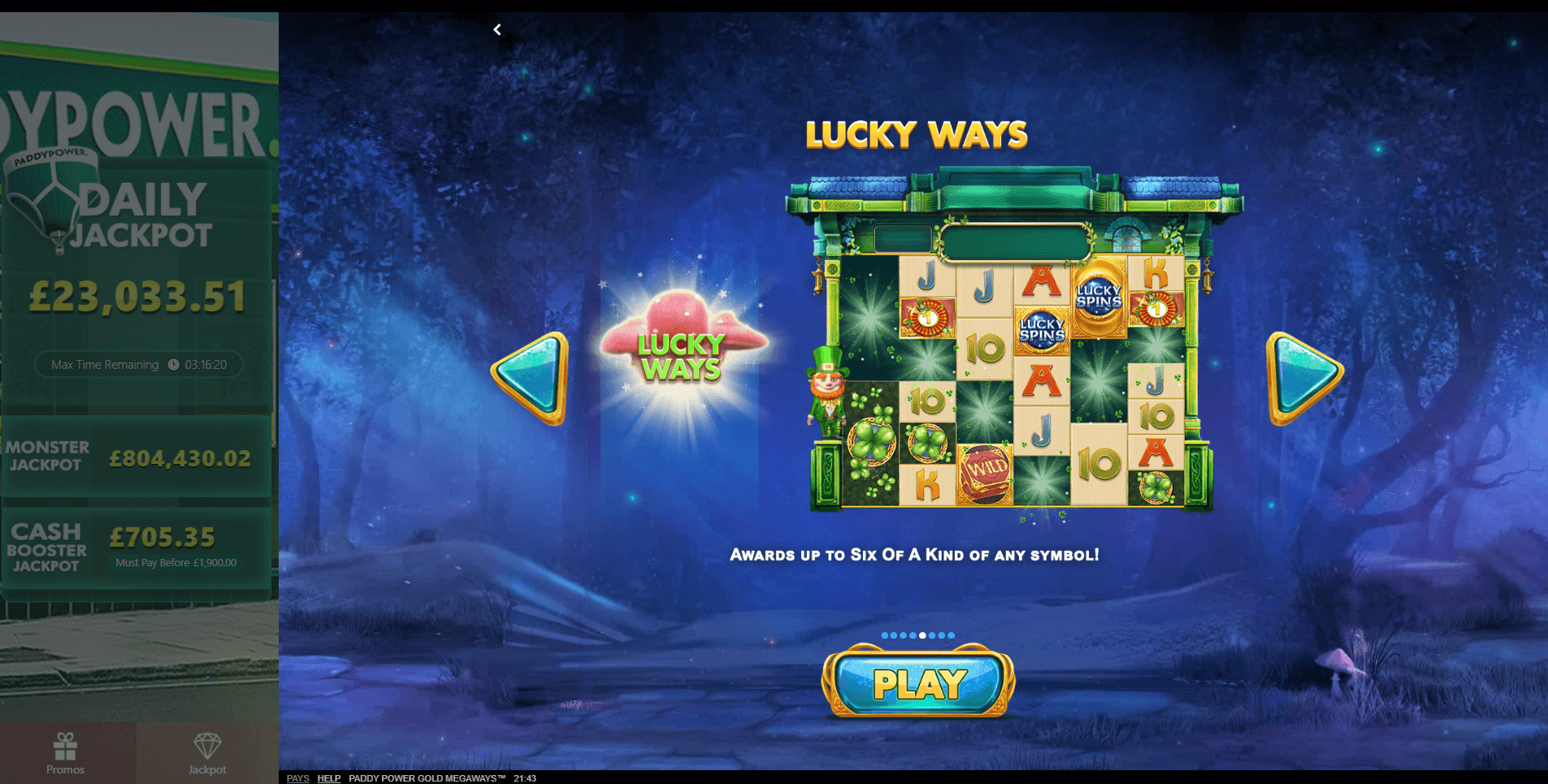 paddy power gold megaways slot machine detail image 3