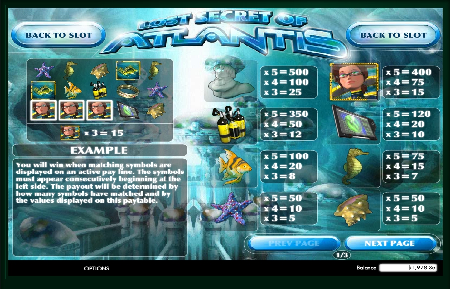 lost secret of atlantis slot machine detail image 2