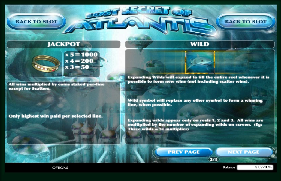 lost secret of atlantis slot machine detail image 1