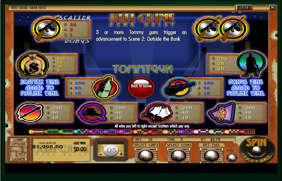 reel crime bank heist slot machine detail image 1