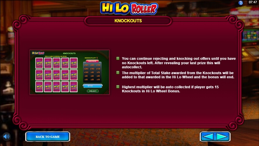 hi lo roller slot machine detail image 3