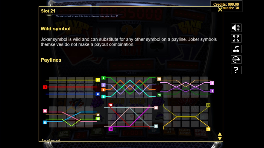 slot 21 slot machine detail image 1